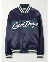 Aimé Leon Dore - Logo-Embroidered Satin Padded Varsity Jacket - Lyst