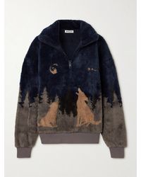 Bally - Printed Fleece Half-Zip Jacket - Lyst