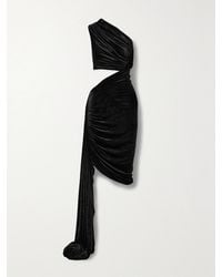 Rick Owens - Ophelia One-Shoulder Cutout Draped Velvet Mini Dress - Lyst