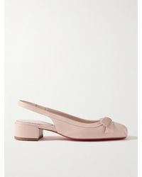 Christian Louboutin - Mamaflirt 30 Bow-Embellished Leather Slingback Pumps - Lyst