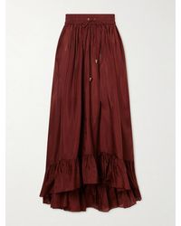 Zimmermann - Aster Ruffled Silk Maxi Skirt - Lyst