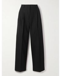 TOTEME - Hose Mit Weitem Bein Aus Wolle Mit Falten - Lyst