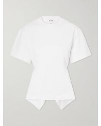 Alaïa - Pleated Cotton-Jersey T-Shirt - Lyst
