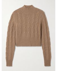 LeKasha - Murano Cropped Cable-Knit Organic Cashmere Turtleneck Sweater - Lyst