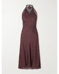 Doen - Zilda Printed Halterneck Silk-Blend Midi Dress - Lyst