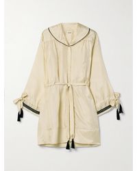 Bode - Boater Belted Silk-Satin Mini Dress - Lyst