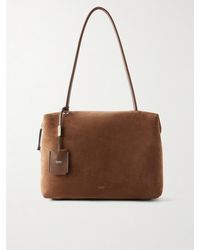 Max Mara - Leather-Trimmed Suede Shoulder Bag - Lyst