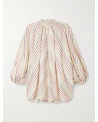 Marrakshi Life - Touareg Oversized Striped Cotton Mini Dress - Lyst