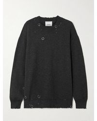Isabel Marant - Cassandre Embellished Distressed Knitted Sweater - Lyst