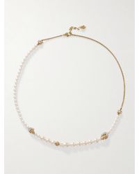 McQueen - Kette Mit Kristallen, Kunstperlen Und Goldfarbenen Details - Lyst