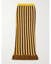 Escvdo - Misti Maxirock Aus Gehäkelter, Gestreifter Baumwolle Mit Fransen - Lyst