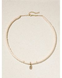 Jacquie Aiche - Thunderbird 14-Karat, Bone, Diamond And Emerald Necklace - Lyst