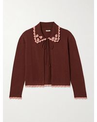 Bode - Rookie Cardigan Aus Einer Woll-Kaschmirmischung Mit Verzierungen - Lyst