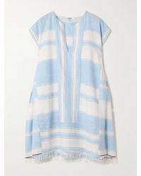 lemlem - Robe De Plage En Coton Mélangé À Rayures Et À Franges Elina - Lyst