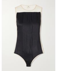 Courreges - Logo-Appliqué Crinkled-Satin And Organza Bodysuit - Lyst