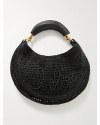 Chloé - Sac À Main En Raphia Synthétique Et En Cuir À Broderie Summer Banana - Lyst