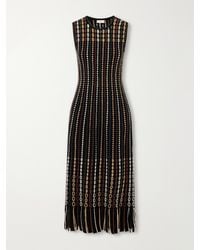 Ulla Johnson - Amina Cut-Out Fringed Jacquard-Knit Wool-Blend Midi Dress - Lyst