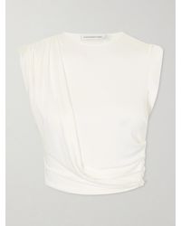 Christopher Esber - Verve Twisted Gathered Ribbed-Knit Jersey T-Shirt - Lyst