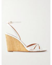 Aquazzura - Tati 85 Leather Wedge Sandals - Lyst