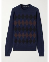 Proenza Schouler - Vivian Argyle Wool And Silk-Blend Sweater - Lyst