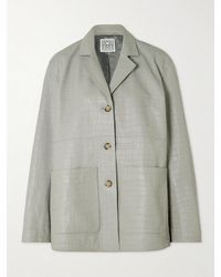 TOTEME - Easy Jacke Aus Leder Mit Krokodileffekt - Lyst