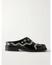 Simone Rocha - Floral Lace Embroidered Leather Slip-Ons - Lyst