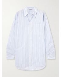 Acne Studios - Oversized-Hemd Aus Gestreiftem Baumwoll-Oxford Mit Print - Lyst