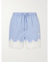 Jonathan Simkhai - Emmie Striped Lace Cotton Shorts - Lyst