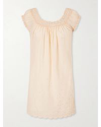 Doen - Lelia Embroidered Organic Cotton-Voile Nightdress - Lyst