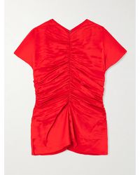 TOVE - Fiana Ruched Silk-Satin Top - Lyst