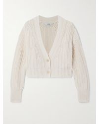 Max Mara - Stelvio Ribbed Linen And Cotton-Blend Cardigan - Lyst
