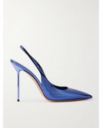Paris Texas - Lidia 105 Mirrored-Leather Slingback Pumps - Lyst