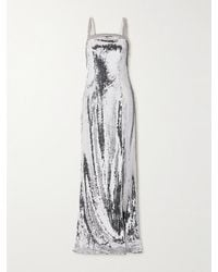 Rebecca Vallance - Olympia Open-Back Crystal-Embellished Sequined Mesh Gown - Lyst