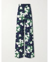 Carolina Herrera - Diane Floral-Print High-Rise Cotton-Blend Wide-Leg Pants - Lyst