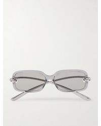 Bottega Veneta - Knot Rectangular-Frame Acetate And-Tone Sunglasses - Lyst