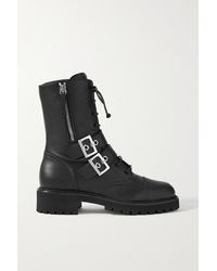 Giuseppe Zanotti Buckled Leather Ankle Boots - Black
