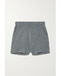 Le Kasha Morzine Pointelle-knit Organic Cashmere Shorts - Gray