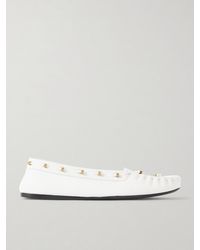 KHAITE - Milly Embellished Whipstitched Textured-Leather Loafers - Lyst