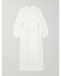 Erdem - Robe-Chemise Midi En Dentelle De Coton Et En Popeline À Ceinture - Lyst