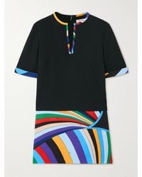 PUCCI - Paneled Printed Cady Mini Dress - Lyst