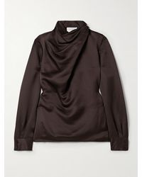 Gabriela Hearst - Marcela Draped Hammered Silk Blouse - Lyst