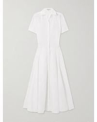 Victoria Beckham - Paneled Cotton-Poplin Midi Shirt Dress - Lyst
