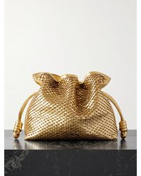 Loewe - Flamenco Medium Appliquéd Metallic Leather Clutch - Lyst