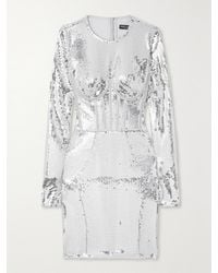 Dolce & Gabbana - Sequined Tulle Mini Dress - Lyst
