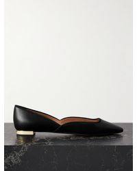 Aquazzura - Maia Grosgrain-Trimmed Leather Ballet Flats - Lyst