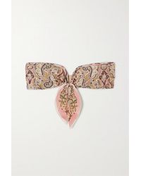 Zimmermann Freja Bandeau-bikini-oberteil Mit Paisley-print Zum Binden - Pink