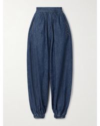 Valentino Garavani - Hose Mit Schmal Zulaufendem Bein Aus Chambray - Lyst