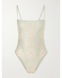 Agua Bendita - Durazno Playa Printed Recycled Swimsuit - Lyst