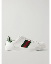 Gucci - Ace 2.0 Webbing-Trimmed Leather Sneakers - Lyst