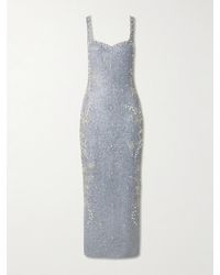 Clio Peppiatt - Iris Embellished Stretch-Mesh Gown - Lyst